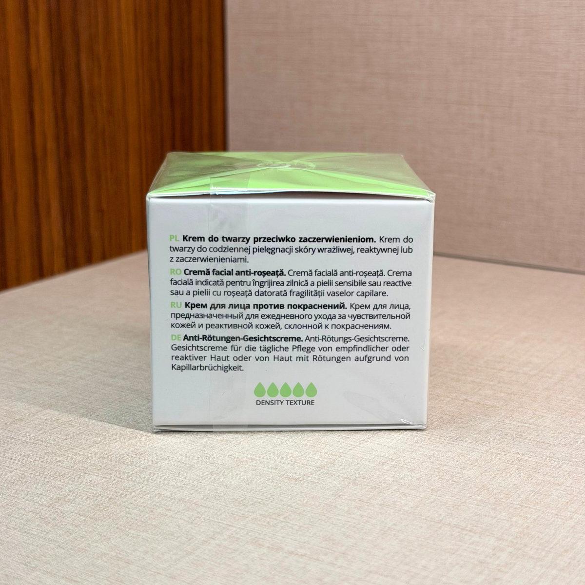 Mediderma Redness Control A&A Sensitive Cream 50 ml – krema proti rdečici – zadnja stran škatle z besedilom | Dr. Fabjan Cosmetics Slovenija – spletna trgovina kozmetike, za katero stoji največja poliklinika v Sloveniji, Estetika Fabjan