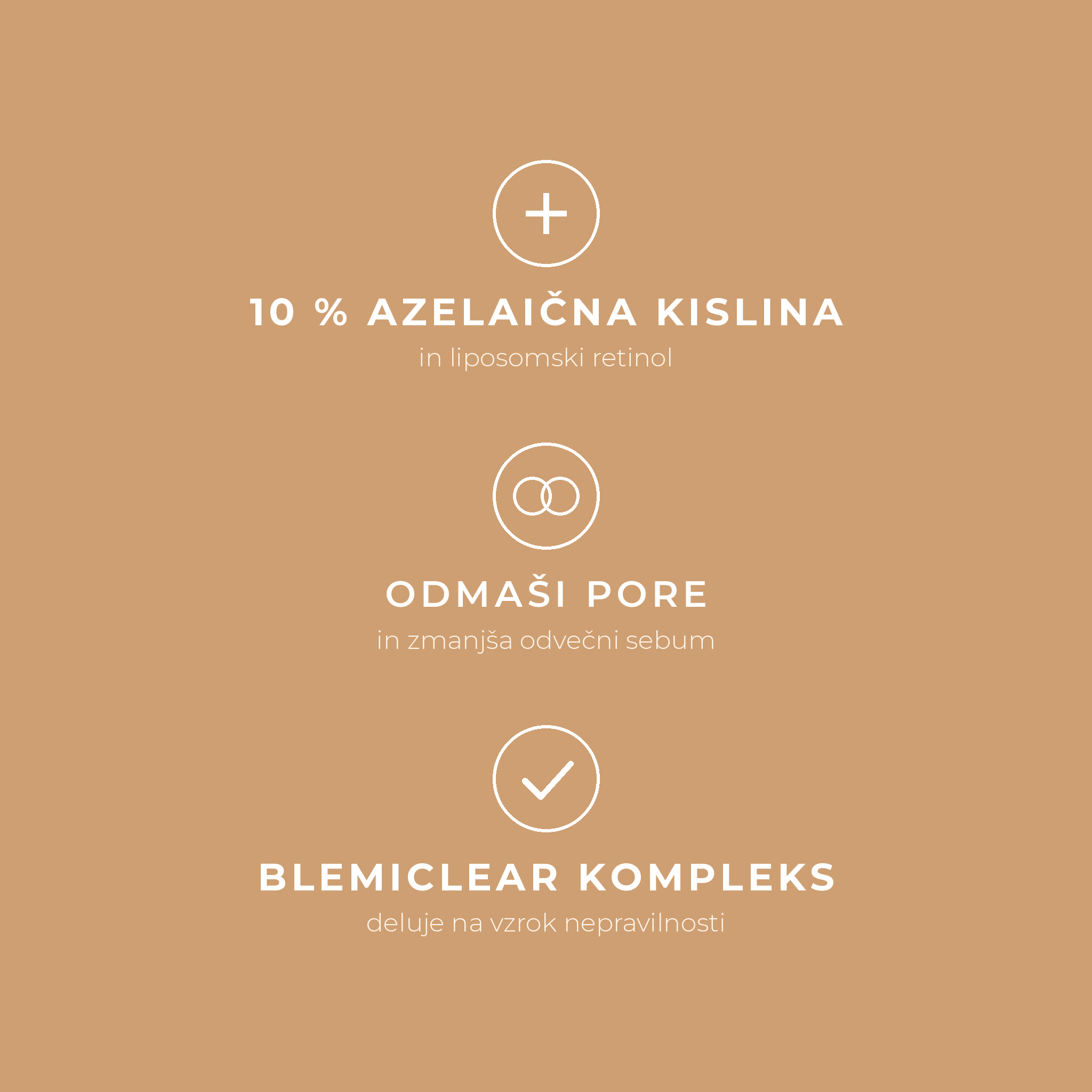 Blemiderm Treatment - prednosti: 10 % azelaična kislina, odmaši pore, Blemiclear kompleks